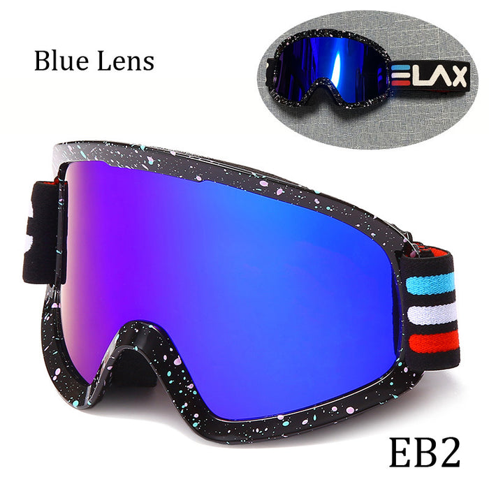 Drei Tropfen einer doppelschichtigen Anti-Beschlag-Skibrille für den Outdoor-Sport