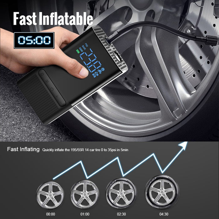 Aufblasbare Pumpe Luftkompressor für Fahrrad Auto Boot Reifen Inflator Portable Wiederaufladbar