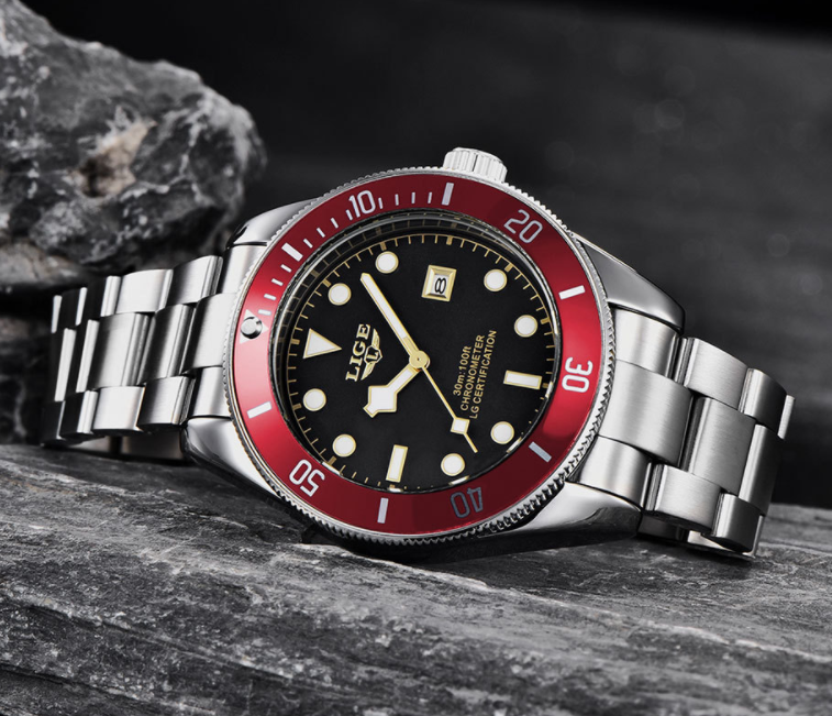 Stainless steel quartz watch band for men