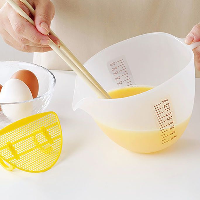 Large capacity measuring cup for beating eggs, egg liquid, filtering egg foam, baking bowl, mixing bowl, kitchen, household