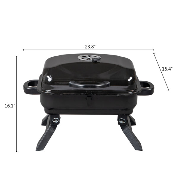 Tragbarer Holzkohlegrill BBQ und Smoker mit Deckel Klappbarer Tischgrill