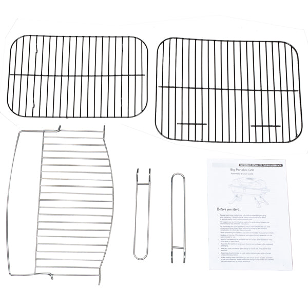 Tragbarer Holzkohlegrill BBQ und Smoker mit Deckel Klappbarer Tischgrill