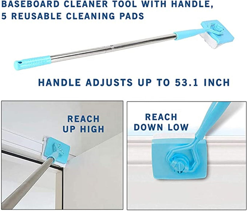 Baseboard Buddy Retractable Universal Household Cleaning Brush Mop