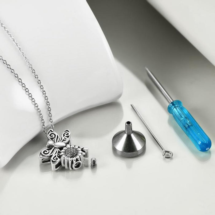 Dragonfly Kremation Halskette Schmuck für Asche Sterling Silber für Frauen