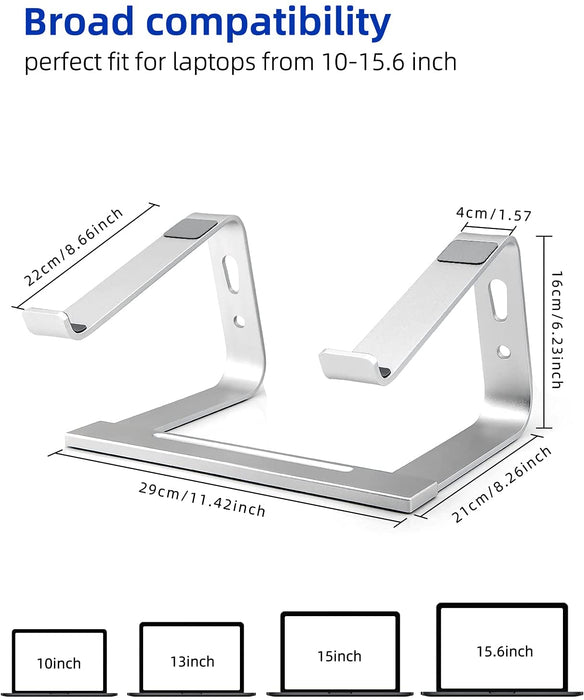Laptop-Ständer, Computer-Ständer für Laptop, Aluminium Laptop Riser, Ergonomischer Laptop-Halter Kompatibel mit MacBook Air Pro, Dell XPS, Mehr 10-17 Zoll Laptops Arbeit von zu Hause