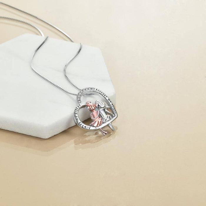 Sister Halskette Sterling Silber Schmuck Geschenke für Frauen