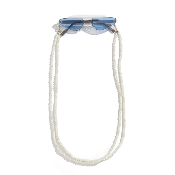Schmuck Retro Perle Doppelt gewebt Halterneck Brille Kette