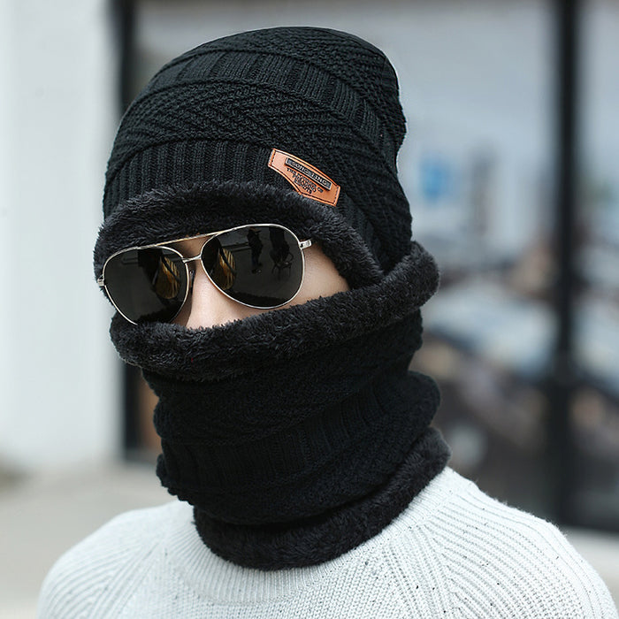 Winter Beanie Mütze Schal Set Warme Strickmütze Dickes Fleece gefüttert Wintermütze Halswärmer für Männer, Frauen & Kinder
