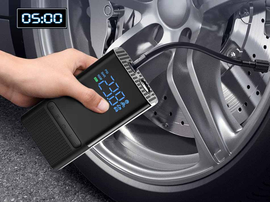 Aufblasbare Pumpe Luftkompressor für Fahrrad Auto Boot Reifen Inflator Portable Wiederaufladbar