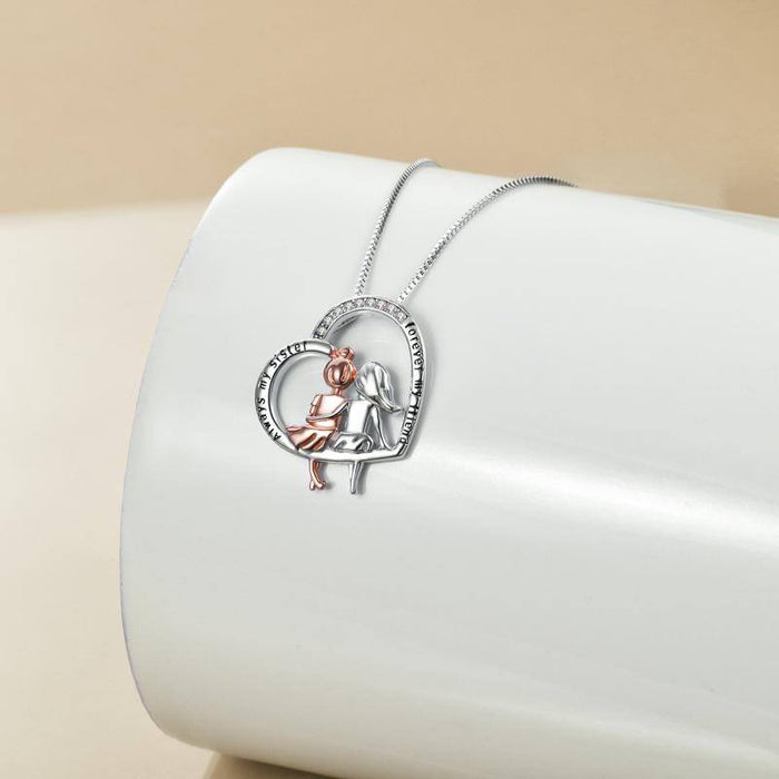 Sister Halskette Sterling Silber Schmuck Geschenke für Frauen