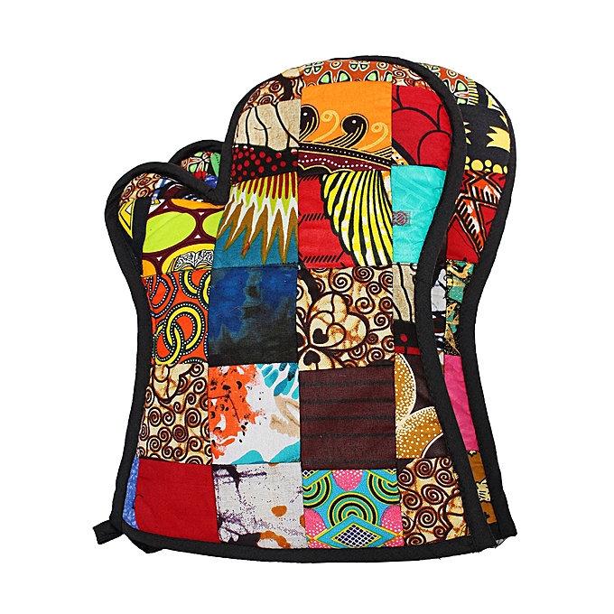 Kitengi Patchwork Handgefertigte isolierte Ofenhandschuhe, Kitenge-Ofen